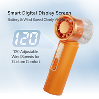 Ventilateur de poche portable rechargeable haute vitesse avec affichage numérique USB 120 vitesses pour l'été – Vente en gros