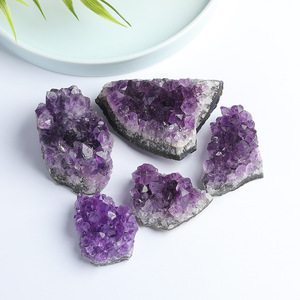 Wholesale Natural <b>Raw</b> Amethyst Cluster <b>Crystal</b> Wicca Reiki Third Eye Chakra Calming Decor Stone for Decor - Product Image 1