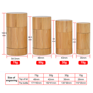 Desodorante Natural en Barra de Bambú de 15ml 30ml 50ml 75ml, Tubo Retráctil con Envase Interior de Plástico - Product Image 5