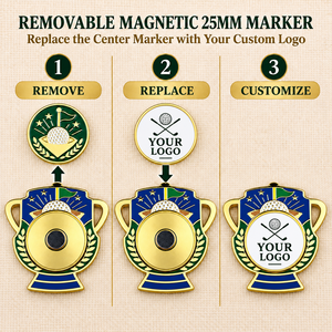 Marqueur de golf magnétique double face avec marqueur central amovible de 25 mm pour cadeaux d'événements de golf d'entreprise - Product Image 5