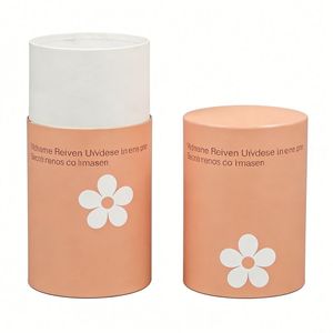 Boîte d'emballage en tube de papier rond imperméable en stock pour bouteille, en carton rigide avec revêtement UV pour la présentation des produits - Product Image 1