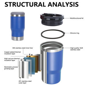 كوب تبريد نبيذ مخصص بشعار 14 أونصة، 4 في 1 لتبريد البيرة والمشروبات الغازية، كوب قهوة معزول للشاي، كوب سفر 400 مل، كوب وردي - Product Image 4