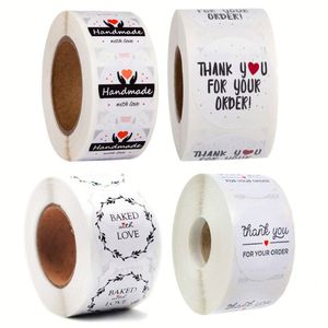 Decorative Watercolor Thank You Sticker Roll Self Adhesive Label For Gift Bags Boxes And Party Favors - Product Image 1