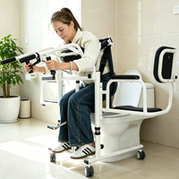 SenMao Siège de transfert hydraulique noir rembourré avec soutien axillaire pour personnes âgées handicapées, usage domestique et clinique