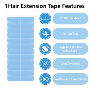 Cinta Adhesiva de Polietileno <span class=keywords><strong>para</strong></span> Extensiones de Cabello, 144 Piezas de Repuesto, Doble Cara, Fuerte, Sin Residuos, 0.3-1.6 Pulgadas por Pieza, Popular y de Moda - Product Image 3