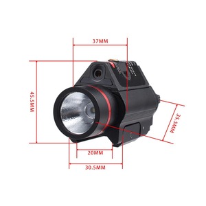 Tactical <b>Flashlight</b> With Red And Green Laser LED High Intensity Light <b>Rechargeable</b> For Outdoor Use - Product Image 3