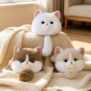 Sac à bandoulière en peluche chat Kawaii, sac à main en fausse fourrure chaton, sac mignon en forme d'animal en peluche, vente en gros, logo personnalisé, usine, faible MOQ - Product Image 1