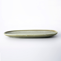 2021 YAYU style japonais rétro rustique gris céramique porcelaine servant ovale poisson forme assiette