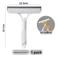 Outil de nettoyage domestique trois-en-un grattoir à brosse de nettoyage de miroir double face avec poignée en plastique flacon pulvérisateur pour une utilisation au sol