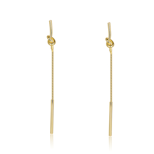 Boucles d'oreilles à fil extra-long en or déclaration minimaliste personnalisée en gros - Product Image 2