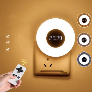2024 <b>Amazon</b> Hot Sell <b>Wall</b> LED Light <b>Clock</b> Home Lighting with Remote Control - Product Image 2