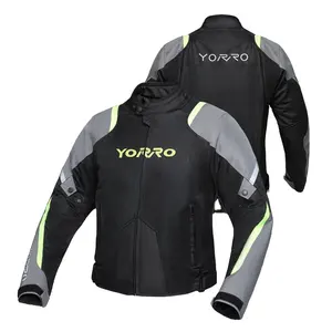 Custom Motorcycle Auto Racing Wear Private Label Breathable Nylon Oxford Motorcycle Jackets Yellow Black Motorcycle Jacket