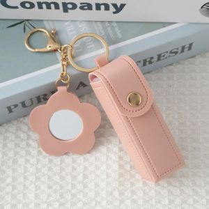 New Creative Lady Pu Leather <b>Lipstick</b> Storage Box with Chains Keychain Mini Cosmetic Bag for Travel - Product Image 4