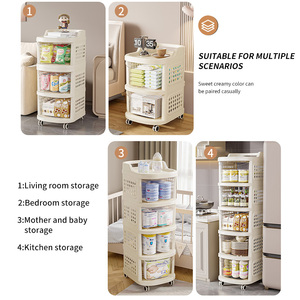 Xe đẩy lưu trữ phòng khách Miễn phí lắp đặt giỏ lưu trữ đồ ăn nhẹ phòng ngủ hộ gia đình có ngăn kéo lưu trữ bánh xe - Product Image 4