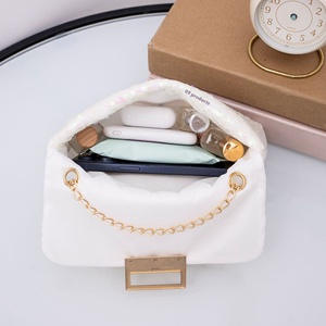 Classyfashion Women's Luxury PU Crossbody Messenger Bag Textured Bead Decoration Accessible Sweet Chain <b>Shoulder</b> <b>Strap</b> Wholesale - Product Image 2