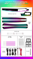 Kit de panneaux de garniture intérieure de voiture LED style lumière d'ambiance dynamique et colorée pour BMW Série 5 F18/F10 2011-2017 RHD