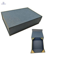 Kertas serat bambu daur ulang biru kotak kardus khusus dengan tutup magnetik kotak hadiah magnetik yang dapat dilipat