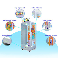 Machine à griffes miniature commerciale personnalisée à monnayeur, avec fonction de minuterie et lumières LED, pour centre commercial et salle d'arcade, pour la distribution de jouets en peluche