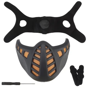 Năm mới phụ nữ đen Nylon Facial Mask Halloween Giáng sinh Cosplay Đảng Tactical LED mặt nạ - Product Image 5