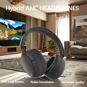 Tai nghe không dây ANC lai, chụp tai, có đèn LED hiển thị pin, gập được, TWS, kết nối <span class=keywords><strong>Bluetooth</strong></span>, dành cho chơi game - Product Image 2