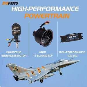 Avión de Juguete a Control Remoto de 6 Canales, Máquina de Aviones de Pasatiempo, Avión de Espuma EPO, FMS 64mm Rafale NATO Tiger Meet, EDF de <span class=keywords><strong>11</strong></span> Aspas, PNP con Reflex V3 - Product Image 3