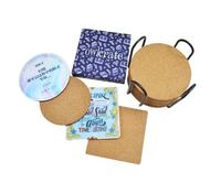 Sous-verres carrés classiques en MDF personnalisables à faire soi-même - Anti-chaleur, durables, écologiques, réutilisables, ensemble de tapis et de supports pour boissons