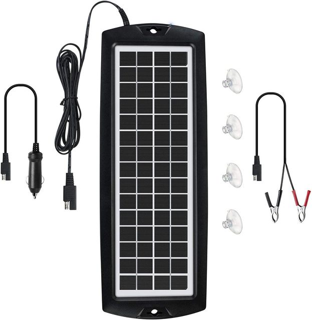 5W 12V Solar Car Battery Trickle Charger & Maintainer Solar Panel Power Charger Kit Portable