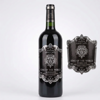 Etiqueta de Lámina Dorada Premium con Impresión Personalizada, Etiqueta Metálica para Botellas de Vino con Relieve, Impresión UV y Recubrimiento Impermeable