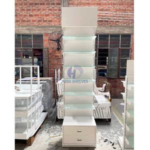 זכוכית שכבה לוח לבן צבע מדפי גונדולה מדפי מדף רבד אולם תצוגה תצוגת מדף מדפי Slatwall עבור חנות קמעונאית - Product Image 4