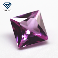 3*3-10*10mm quadratische Form Prinzessin geschnitten 2 # rosa Rubin Korund lose Edelstein quadratisch geschnitten synthetische 2 # rosa Saphir Korund Steine