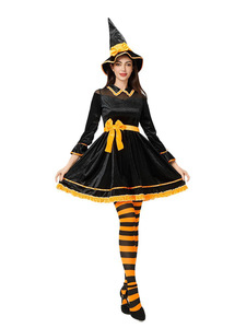 Costume <span class=keywords><strong>d</strong></span>'Halloween, <span class=keywords><strong>déguisement</strong></span> amusant de sorcière citrouille pour femme adulte, <span class=keywords><strong>robe</strong></span> de scène pour performance - Product Image 3