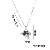 SMing 18K Plaqué Or Zircon Planète Étoile En Acier Inoxydable Collier Pendentif Bijoux De Mode Chaîne pour Femmes