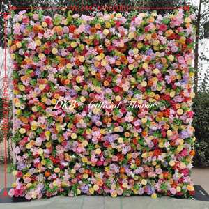 DKB - Fondo de Pared de Flores de Seda 5D Personalizado, Diseño Enrollable de 8 pies x 8 pies, Colores Personalizables para Decoraciones de Bodas y Graduaciones - Product Image 2