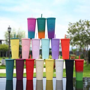 Vente chaude Durian Cup Personnalisé En Plastique Multicolore Diamant Durian Bouteille D'eau gobelet <span class=keywords><strong>tasse</strong></span> Avec Couvercle Paille - Product Image 2