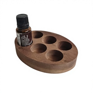 나무 에센셜 오일 보관 랙 가정용 욕실용 나무 아로마테라피 오일 디스플레이 스탠드 홀더 - Product Image 1