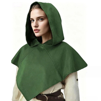 Capa Medieval con Capucha, Capa Corta de Elfo para Cosplay, Accesorio de Disfraz de Cazador/Ranger para Halloween