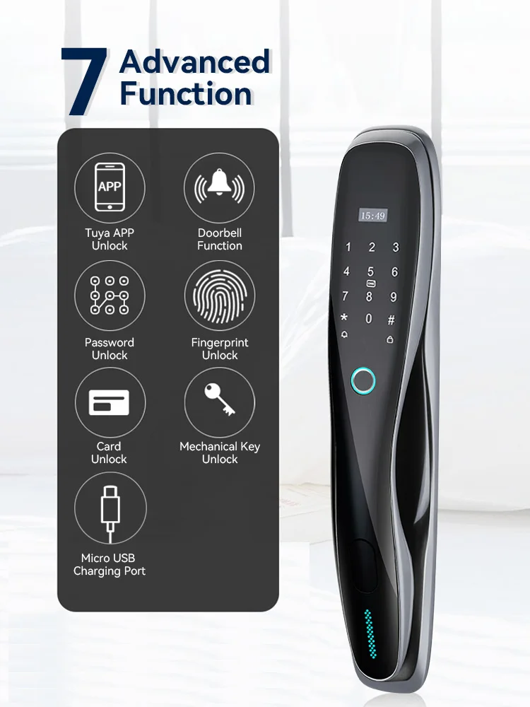 APP WiFi Remote Control Smart PIN Code Automatic Magnetic Electric Lever Digital Door Lock
