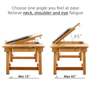 Combohome <span class=keywords><strong>Plateau</strong></span> de lit <span class=keywords><strong>pour</strong></span> <span class=keywords><strong>ordinateur</strong></span> portable grande taille, table de lit réglable en bambou avec ventilateur USB, <span class=keywords><strong>plateau</strong></span> de lit <span class=keywords><strong>pliable</strong></span> avec tiroir <span class=keywords><strong>pour</strong></span> <span class=keywords><strong>ordinateur</strong></span> - Product Image 4