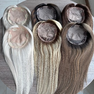 Parrucchino con <span class=keywords><strong>capelli</strong></span> Remy vergini europei da <span class=keywords><strong>donna</strong></span> con Base di seta completamente legata a mano Toppers <span class=keywords><strong>capelli</strong></span> umani a tutto Volume - Product Image 5