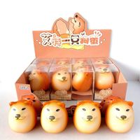 Prix d'usine en gros Jouet anti-stress souple à presser en forme d'œuf de chien Kawaii avec expression originale en PU pour 2-4 ans Commande en gros