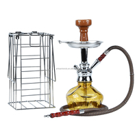 Offre Spéciale Maya Verre Narguilé Shisha Set Portable Carré Cage Givré En Alliage De Zinc Tige Bouteille En Verre-Vente En Gros
