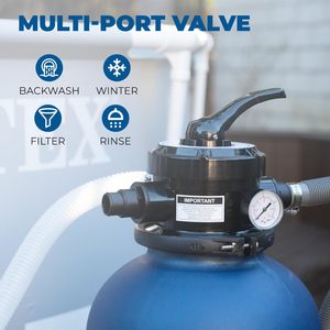 Ensemble de piscine hors sol Jade 13 pouces à haut débit, pompe de piscine 3/4HP, débit maximal de 2 400 GPH, filtre à sable de 300 mm avec vanne multi-ports - Product Image 5