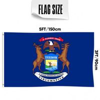 Drapeau de Michigan personnalisé imprimé 3x5 pieds, simple face, en polyester durable, pour l'industrie automobile et l'assurance