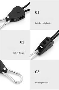 Corde de camping multifonction <span class=keywords><strong>avec</strong></span> <span class=keywords><strong>poulie</strong></span>, ligne de maintien robuste et réfléchissante <span class=keywords><strong>avec</strong></span> mousquetons pour tente, auvent et équipement de plein air - Product Image 3