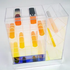 Acrílico transparente multi-purpose armazenamento batom caixa organizador colorido batom display acrílico caso