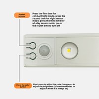 Lumière LED intelligente ultra-fine à détection humaine - Bande longue magnétique adhésive rechargeable en plastique - Style moderne minimaliste pour armoires de cuisine