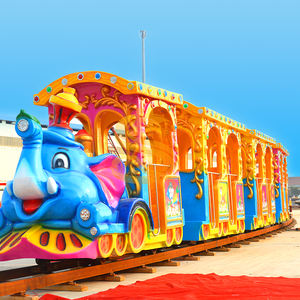 Train touristique pour parc de safari ou zoo sur rail fixe, <span class=keywords><strong>observation</strong></span> guidée de la faune avec auvent pour la protection contre le soleil et la pluie - Product Image 3