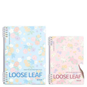 Cahier à feuilles mobiles pour étudiants, épaissi, avec spirale amovible, couverture en papier imprimé, cadeau, 60 feuilles, bloc-notes simple et transparent - Product Image 4