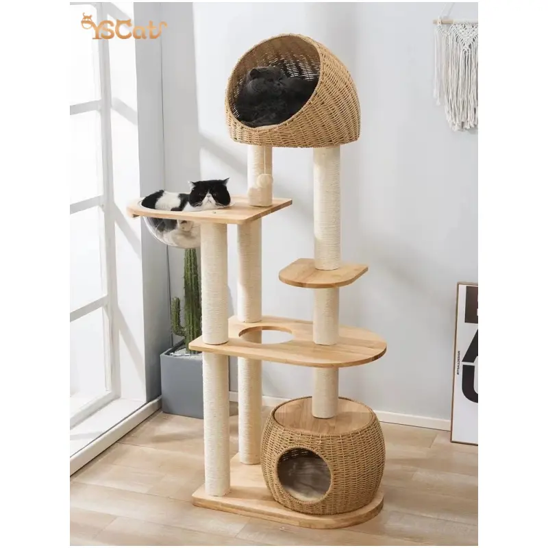 New Arrival Large customize wood scratcher indoor cat house