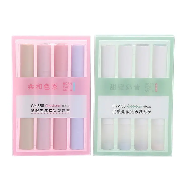 6 pz/set di colore chiaro Kawaii grazioso pennarello per Album di foto DIY diario fluorescente penna per evidenziatore con punta morbida per studenti